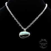 Mystic Sage Variscite Sterling Silver Wave Reversible Necklace