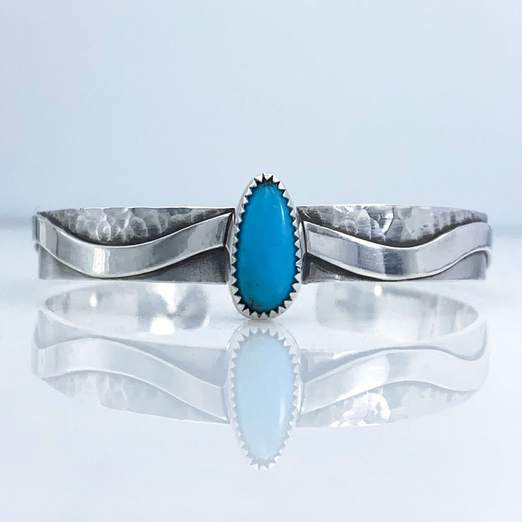 Turquoise and Sterling Silver River Cuff