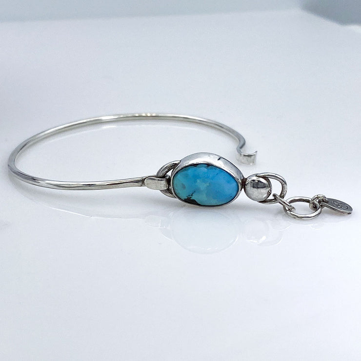 Fox Turquoise and Sterling Silver Bracelet Open