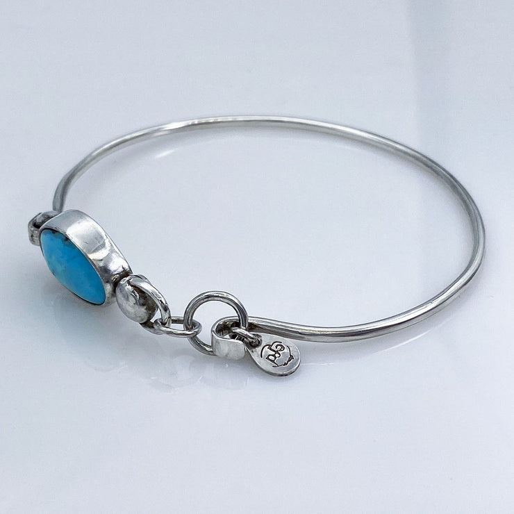 Fox Turquoise and Sterling Silver Bracelet Closed