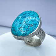 Hubei Turquoise Sterling Silver Statement Ring