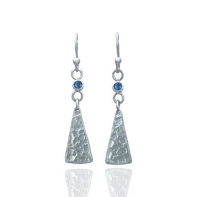 London Blue Topaz Sterling Silver Triangle Drop Earrings