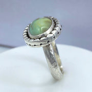 Nevada Silver Peak Variscite Halo Ring Right Side