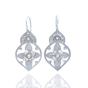 Pierced Floral Arabesque Sterling Silver Earrings