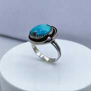 Royston Turquoise Sterling Silver Birds Nest Ring Three Quarter View