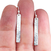 Sterling Silver Skinny Bar Drop Earrings