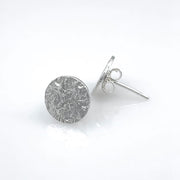 Sterling Silver Erosion Textured Disc Post Earrings