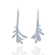 Sterling Silver Modern Leaf Threader Earrings