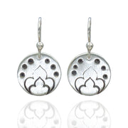 Sterling Silver Moroccan Stamped Disc Earrings