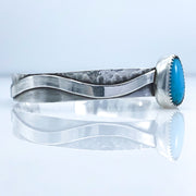 Turquoise and Sterling Silver River Cuff Side View
