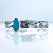 Turquoise and Sterling Silver River Cuff Three Quarter View