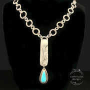 Turquoise and Sterling Silver River Necklace